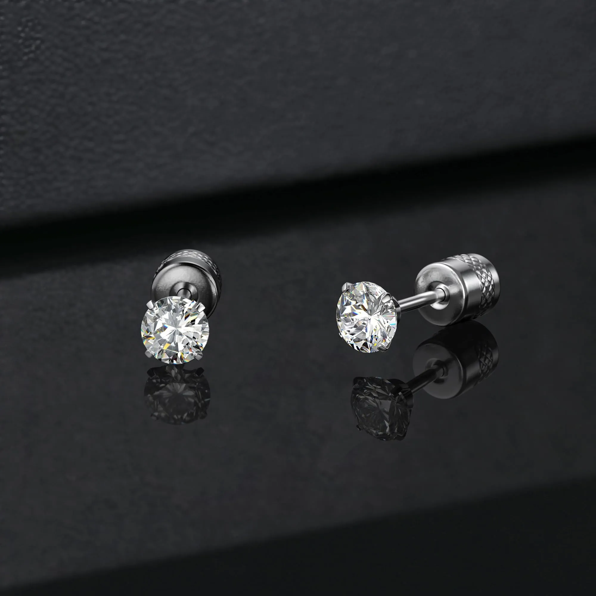 Morfetto Orecchini Titanio G23 Anallergici Con Zircone Cubica Donna Uomo - Piercing Orecchio Helix Trago Conch Titanio Orecchini Punto Luce Orecchie Sensibili Unisex Gioielli Argento 3MM - immagine 5
