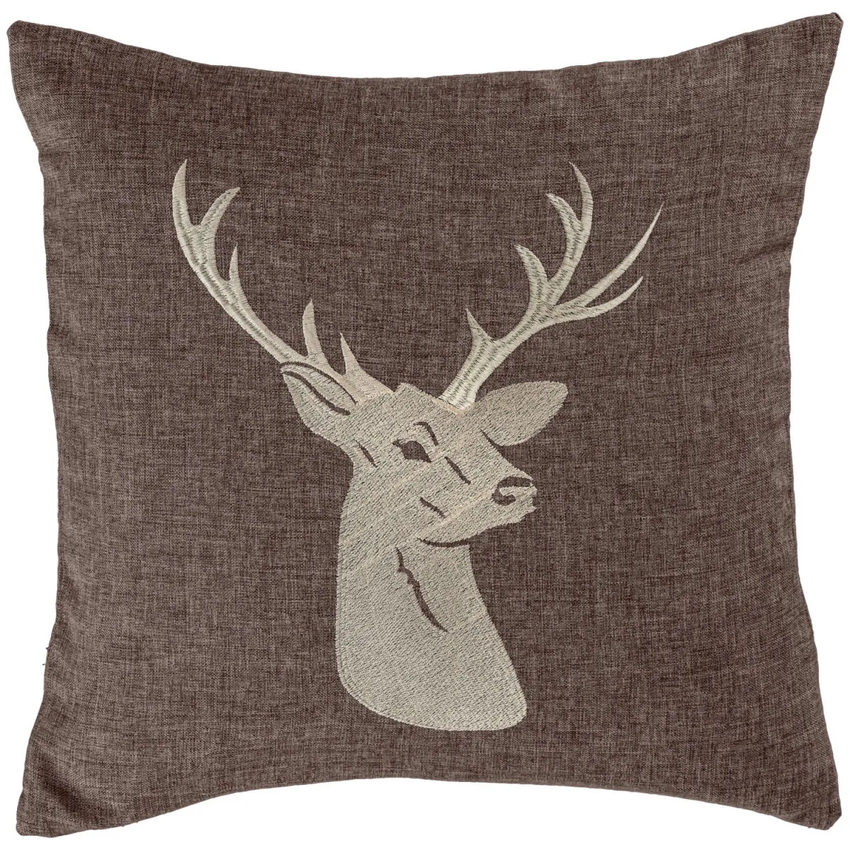 ERWIN M. Federa cuscino decorativo Alpino fantasia cervo; 40x40 cm (LxL); marrone - immagine 1