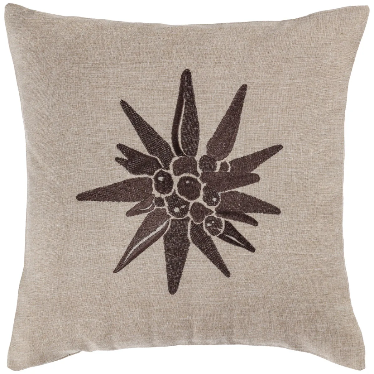 ERWIN M. Federa cuscino decorativo Alpino fantasia a fiori; 40x40 cm (LxL); sabbia - immagine 1