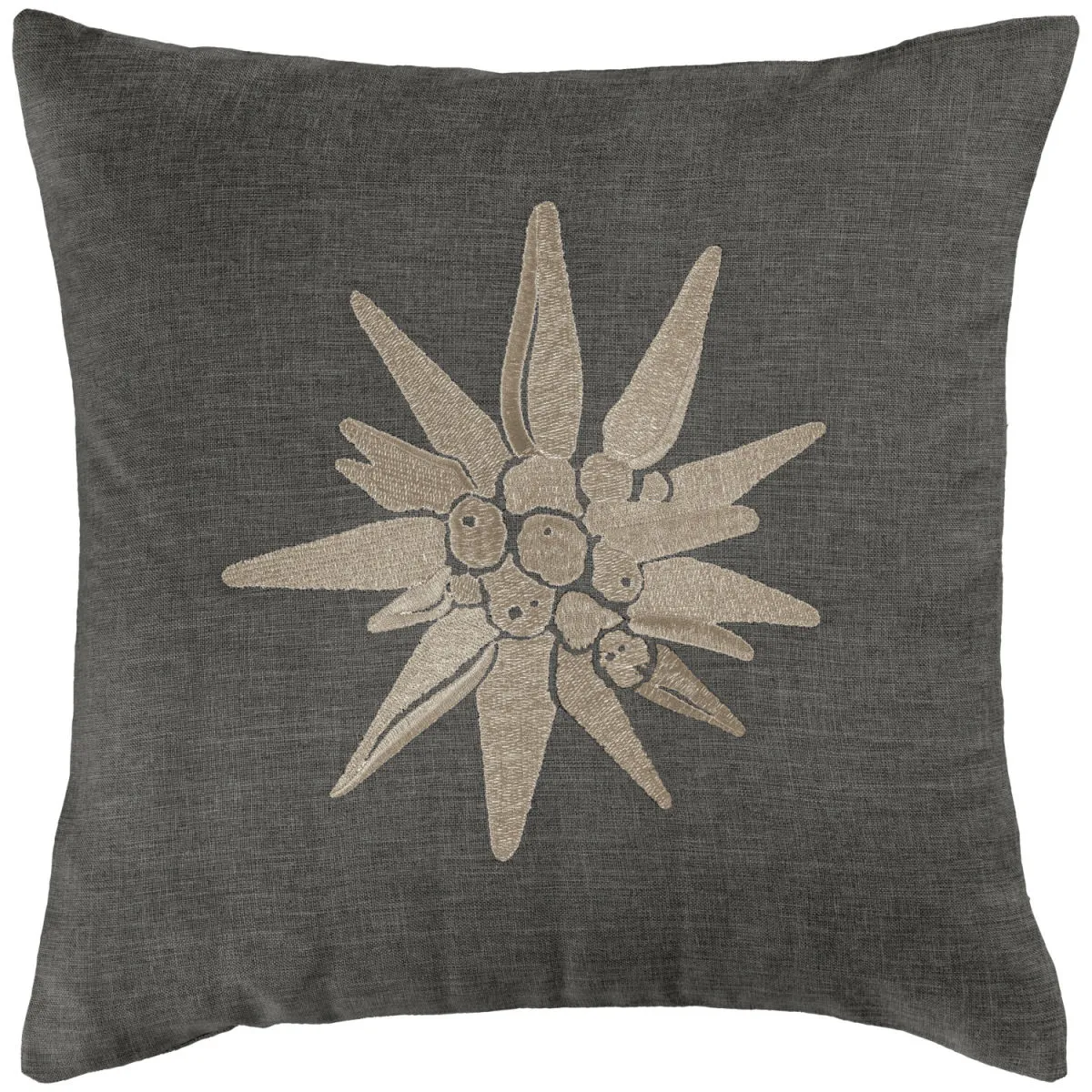 ERWIN M. Federa cuscino decorativo Alpino fantasia a fiori; 40x40 cm (LxL); antracite - immagine 1