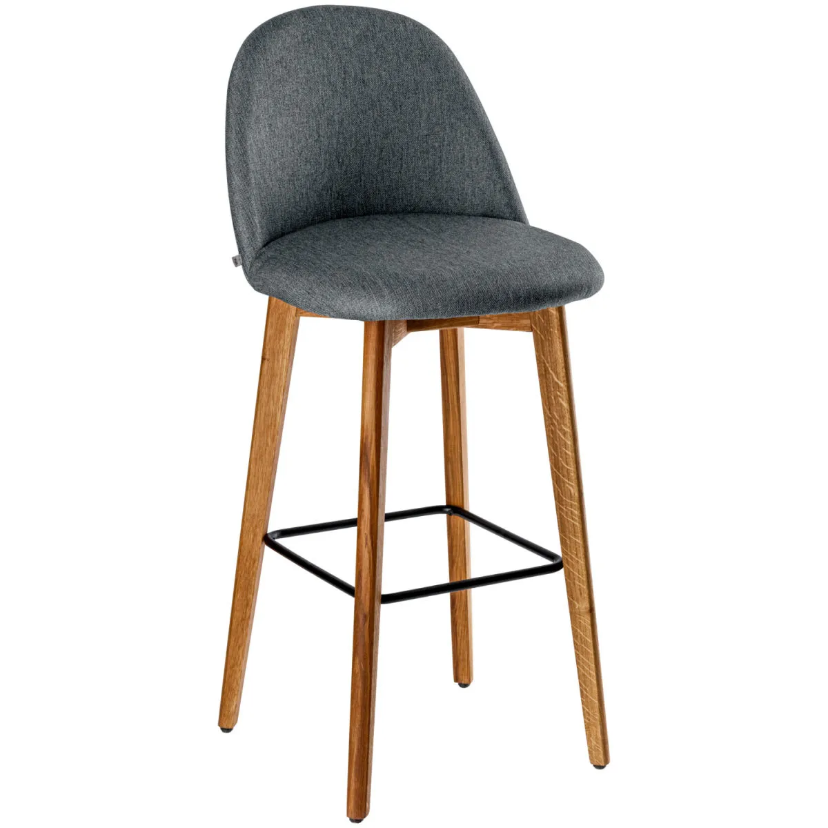 VEGA Sgabello Alwin; 47x48x111 cm (LxPxH); seduta antracite, struttura quercia/naturale - immagine 1