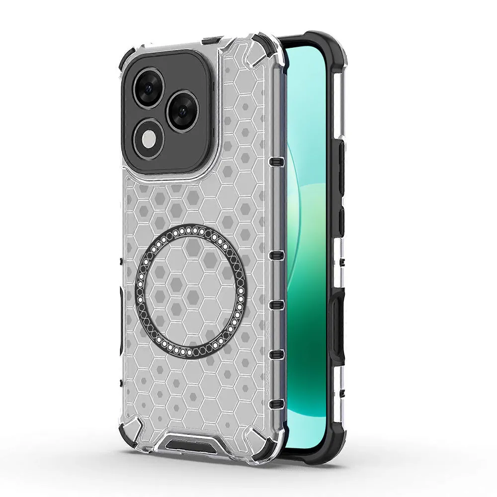 Custodia MagSafe per Honor 400 Lite, Techsuit, HoneyComb Shield, Bianca - immagine 1