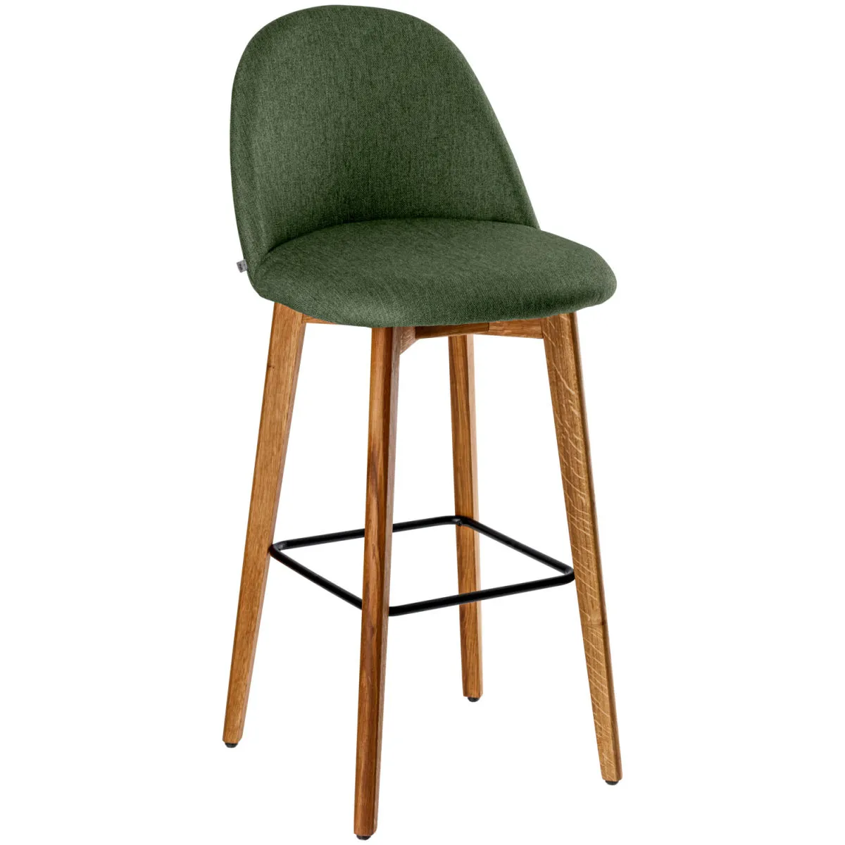 VEGA Sgabello Alwin; 47x48x111 cm (LxPxH); seduta verde, struttura quercia/naturale - immagine 1