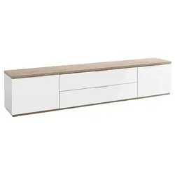MUNDI Base soggiorno Rovere e Bianco laccato Mobile KIT (240x40x50cm) - immagine 1