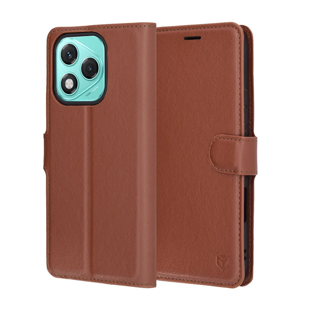 Custodia per Honor 400 Lite, Techsuit, Leather Folio, Marrone - immagine 1