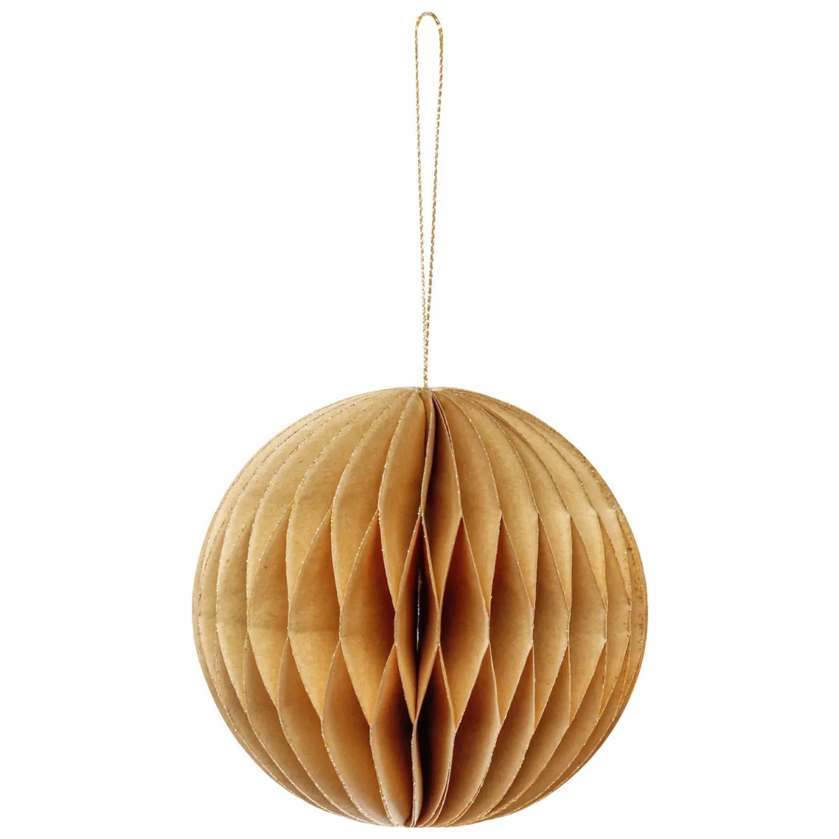6x Palline di natale in carta origami Honoka; 8 cm (Ø); oro; 6 pz. / Pacco - immagine 1
