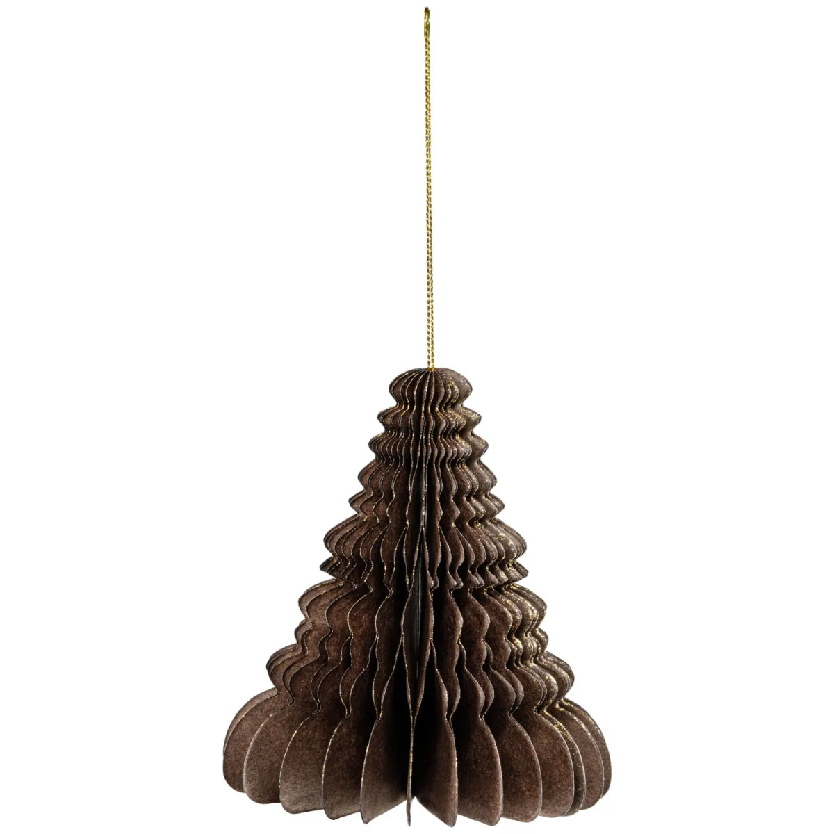 6x Albero di Natale in carta origami Setsuko; 9x9x12 cm (LxPxH); marrone; 6 pz. / Pacco - immagine 1