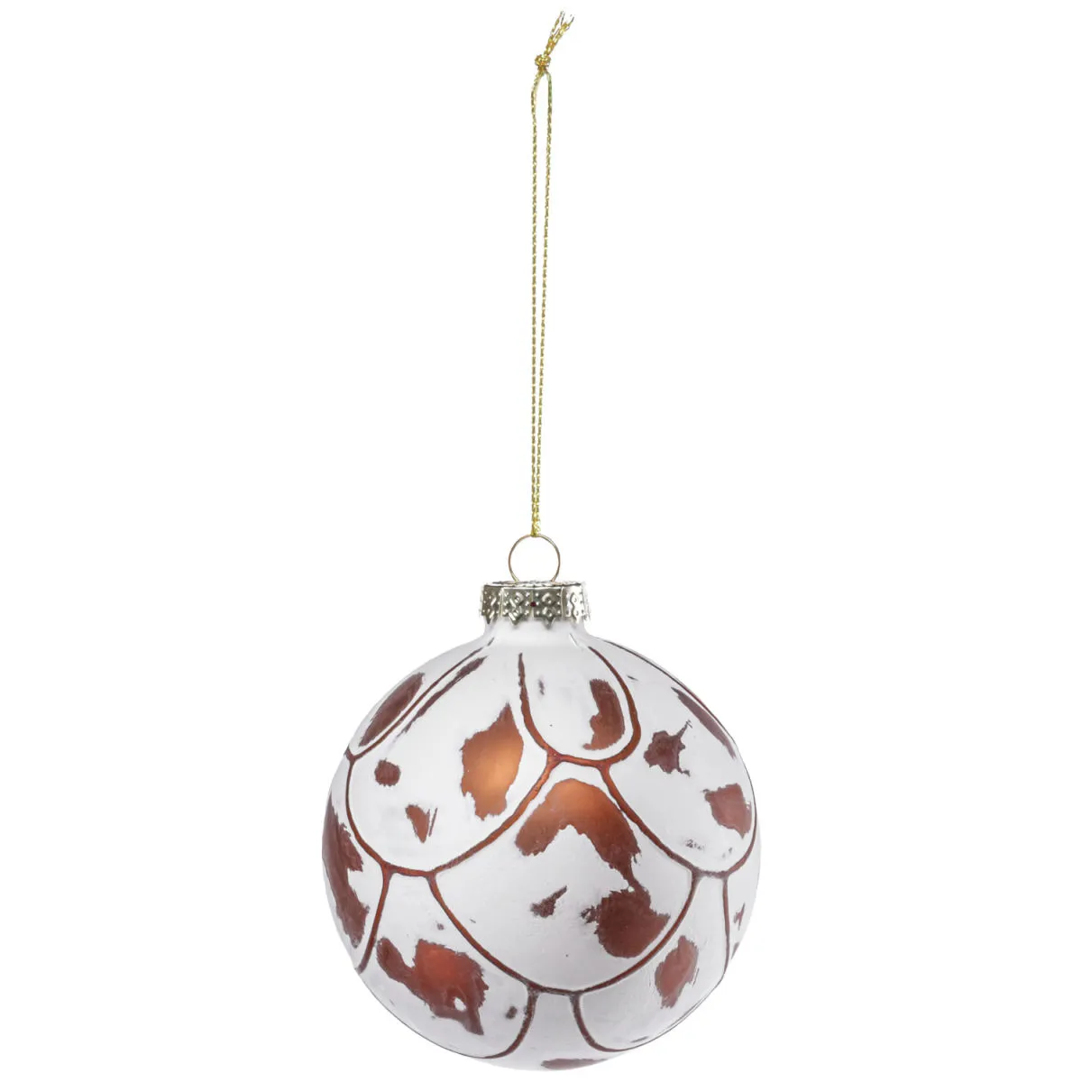 6x Palline di natale Shiori; 8 cm (Ø); bianco/oro; 6 pz. / Pacco - immagine 1