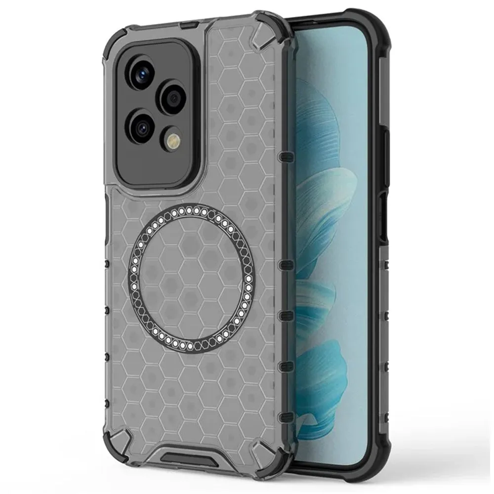 Custodia MagSafe per Honor 200 Lite, Techsuit, HoneyComb Shield, Nera - immagine 1