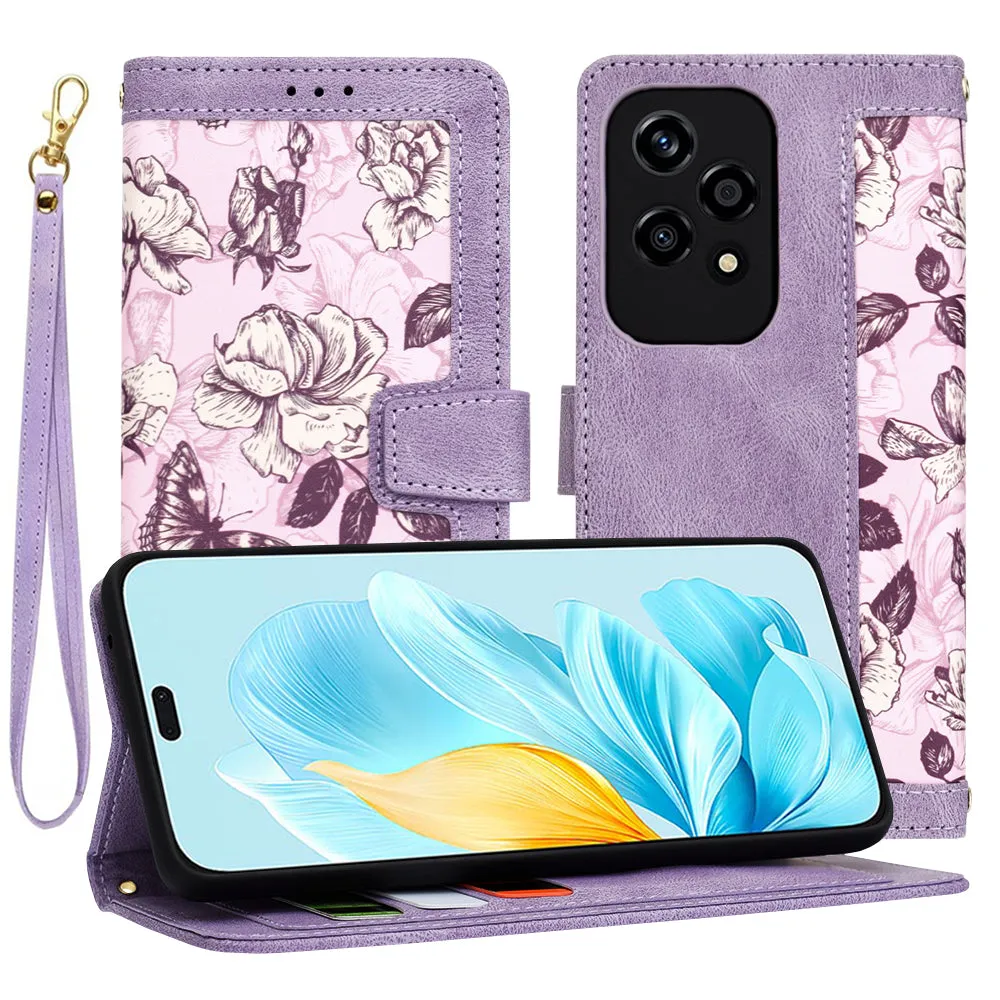 Custodia per Honor 200 Lite, Techsuit, FlipCraft, Viola - immagine 1