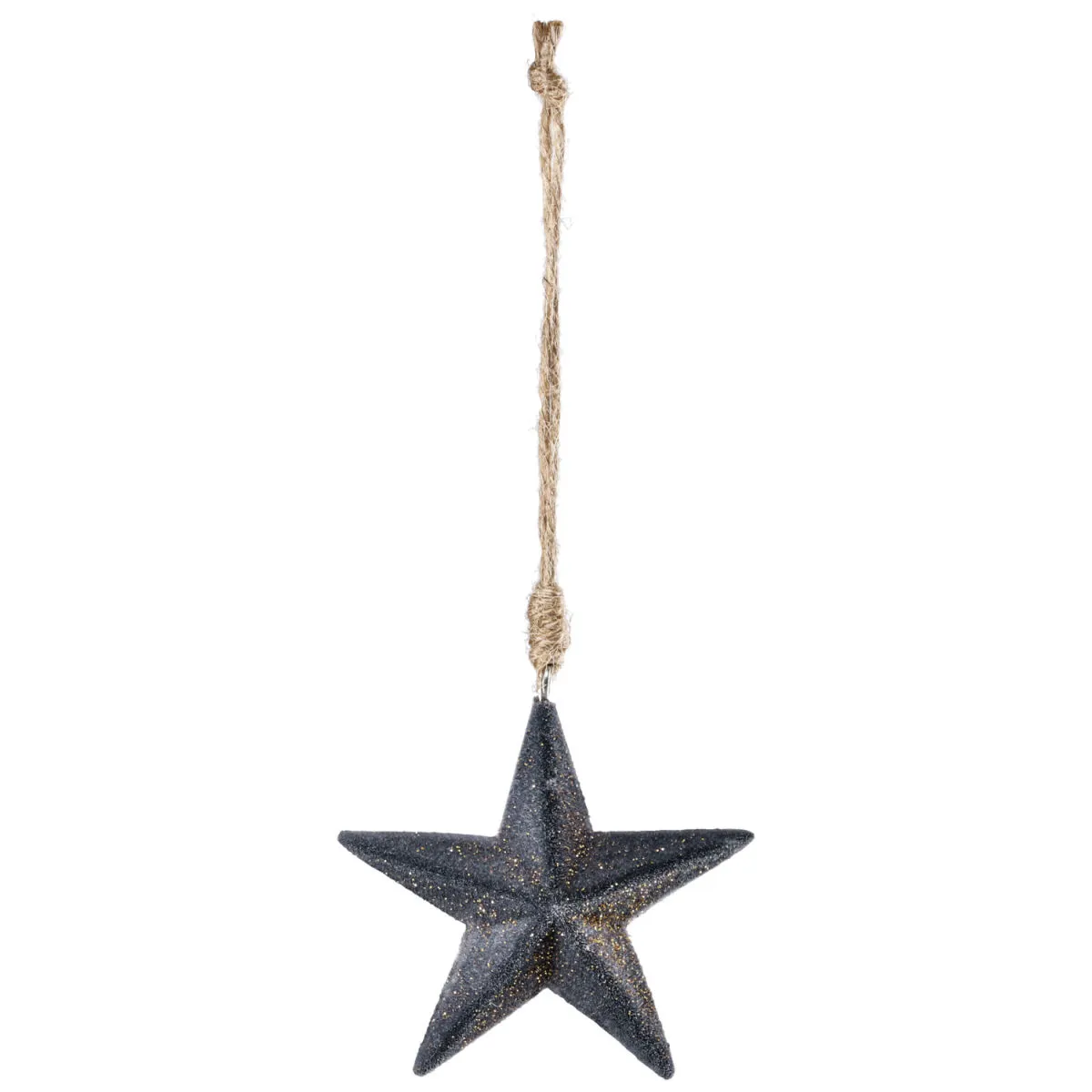 6x Stella decorativa da appendere Hoshi; 7.5x7.5x3 cm (LxPxH); antracite/oro; 6 pz. / Pacco - immagine 1