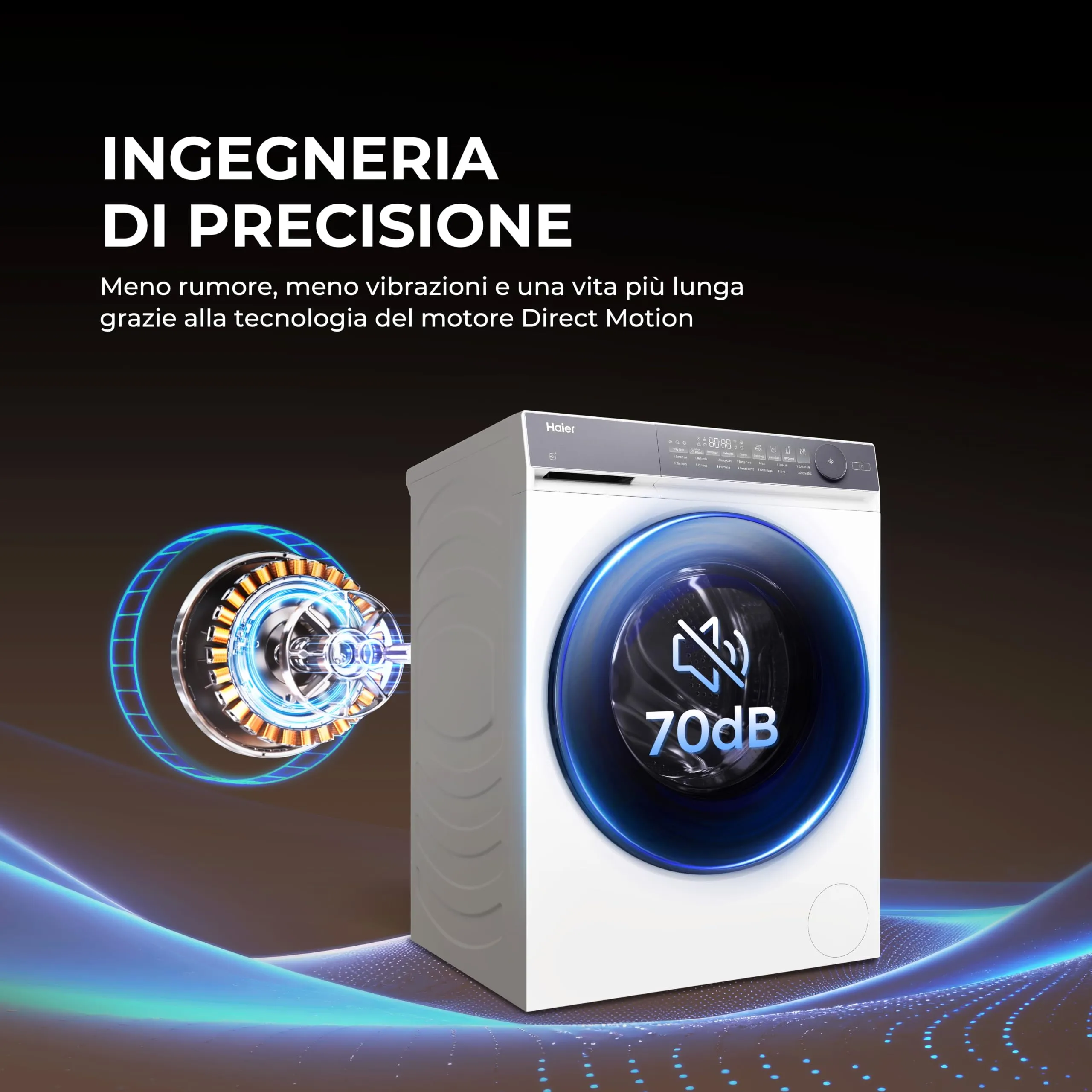 Haier X Serie 7 Lavatrice Slim 8 kg, Libera Installazione, Carica Frontale, Classe A-25%, 1400 Giri, Motore Direct Motion, Wi-Fi, hOn, 60 x 50 x 85 cm, Antracite Starry Silver - HW80-B14367GTUIT - immagine 4