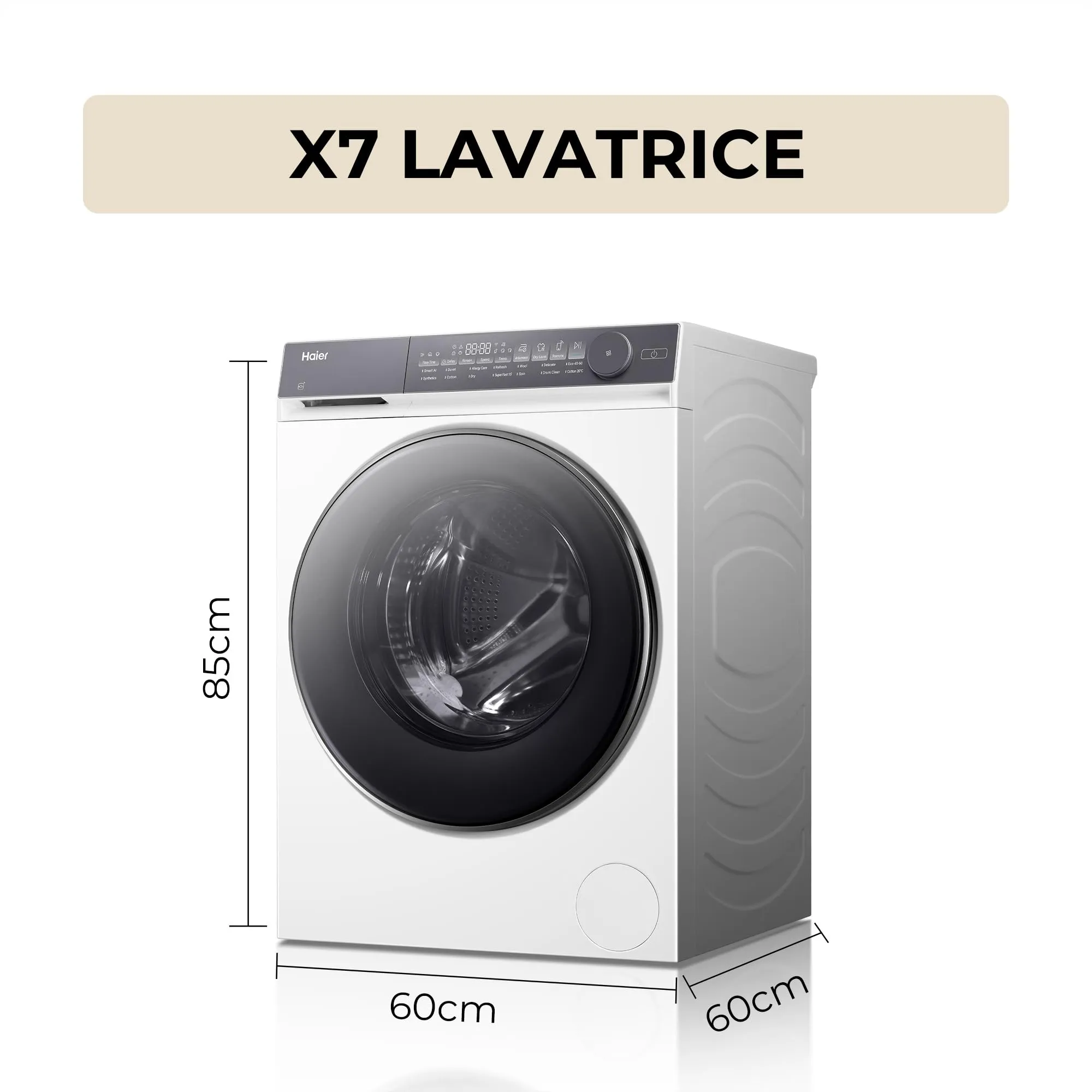 Haier X Serie 7 Lavatrice Slim 8 kg, Libera Installazione, Carica Frontale, Classe A-25%, 1400 Giri, Motore Direct Motion, Wi-Fi, hOn, 60 x 50 x 85 cm, Antracite Starry Silver - HW80-B14367GTUIT - immagine 7