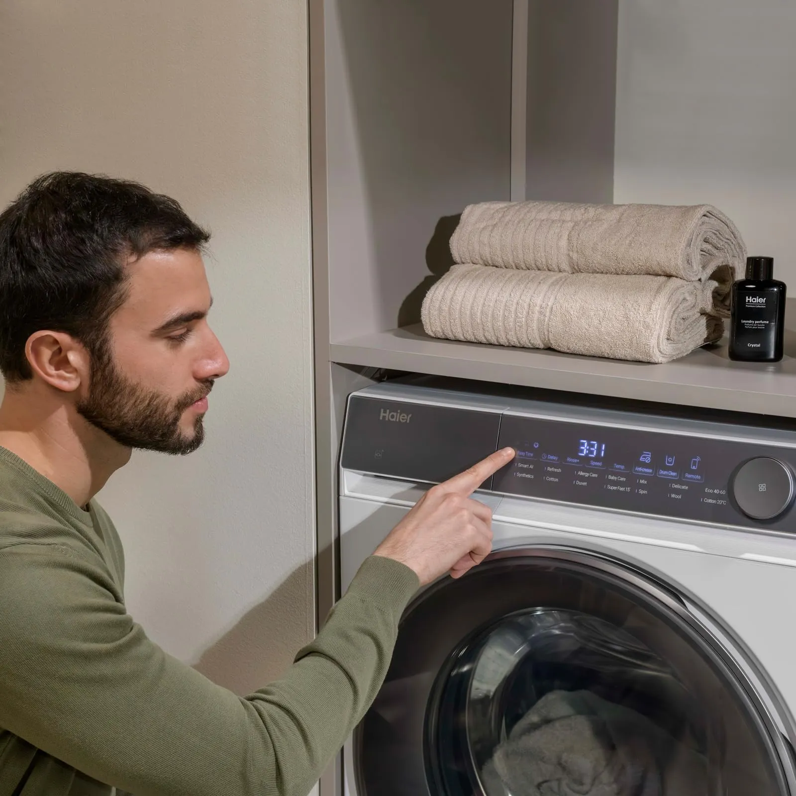 Haier X Serie 7 Lavatrice Slim 8 kg, Libera Installazione, Carica Frontale, Classe A-25%, 1400 Giri, Motore Direct Motion, Wi-Fi, hOn, 60 x 50 x 85 cm, Antracite Starry Silver - HW80-B14367GTUIT - immagine 8