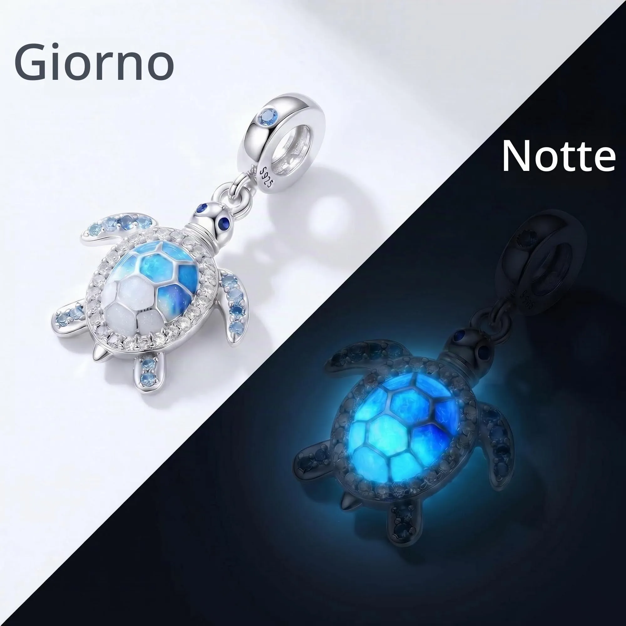LNQOBU Charms Colgante Camaleón Charm Donna Argento Sterling 925Bead Charme da Donna per Bracciali e Collane - immagine 3