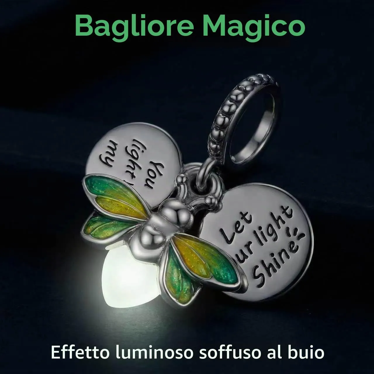 LNQOBU Charms Colgante Camaleón Charm Donna Argento Sterling 925Bead Charme da Donna per Bracciali e Collane - immagine 2