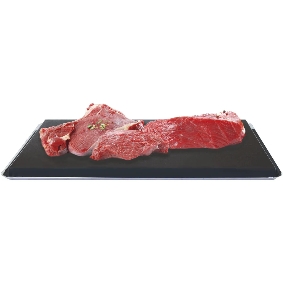 Schneider Tagliere cucina con vassoio raccolta liquidi; 49.5x29.5x2 cm (LxLxH); nero/acciaio inox - immagine 1