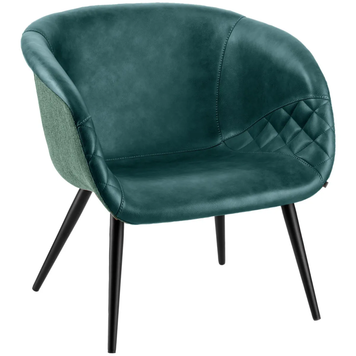 VEGA Poltrona Yankee; 75x68x75.5 cm (LxPxH); seduta petrolio, struttura nero - immagine 1