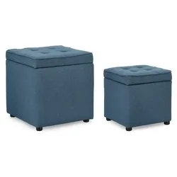 DERRICK Set pouf Blu - immagine 1