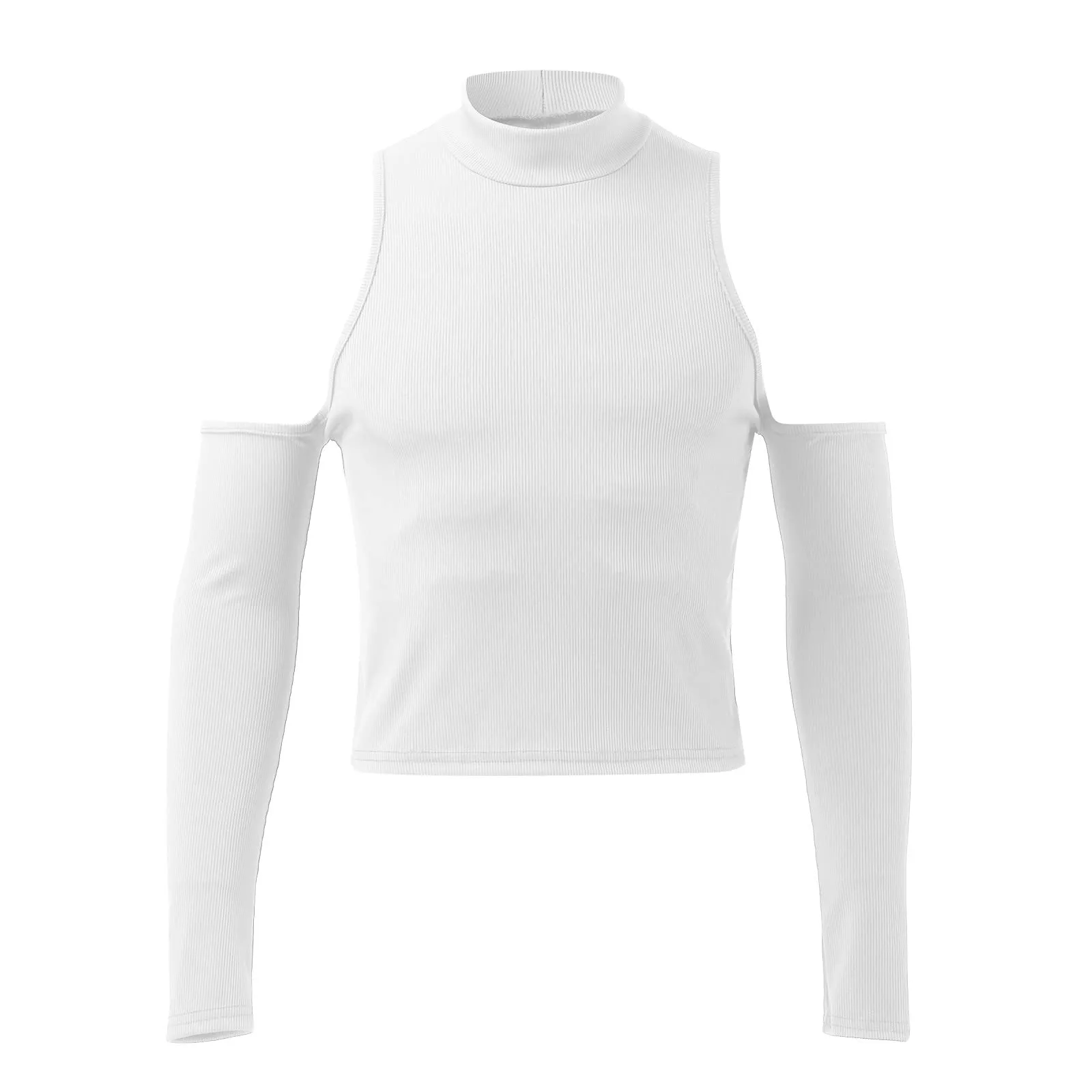 Duohropke Canottiera sportiva da uomo a collo alto, senza maniche, per palestra, sport, crop, per allenamento, bodybuilding, fitness, ascelle, estive, spiaggia, per il tempo libero, 03 bianco., L - immagine 5