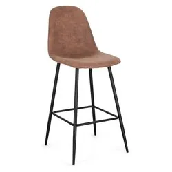NEW IRELIA Sgabello Nero e Cognac - immagine 1