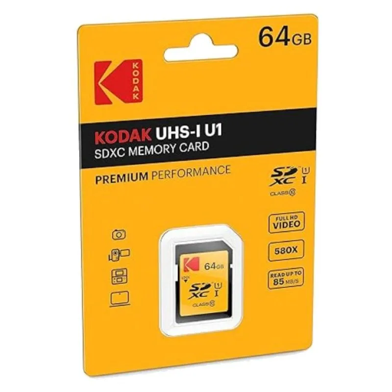 Scheda di memoria Kodak Premium Performance SDXC da 64 GB UHS-I Classe 10 - immagine 1