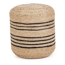 ANKIT Pouf Naturale e Nero - immagine 1