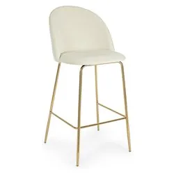 CARRY Sgabello Velluto bianco - immagine 1