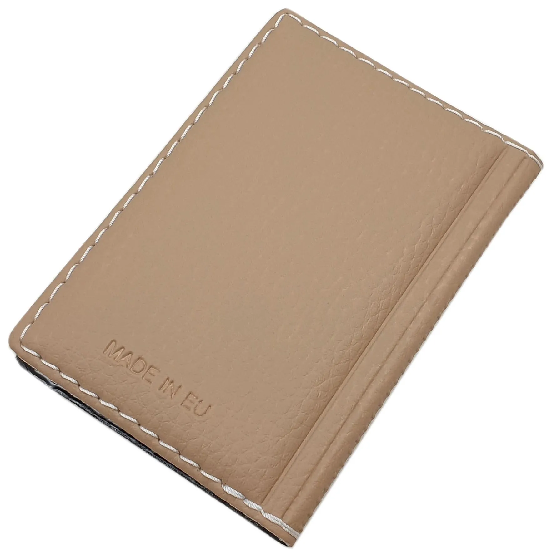 myledershop - Porta carte di credito e biglietti da visita con cuciture a contrasto, 12 scomparti, MJ-Design-Germany, Einheitsgröße, Moderno - immagine 2