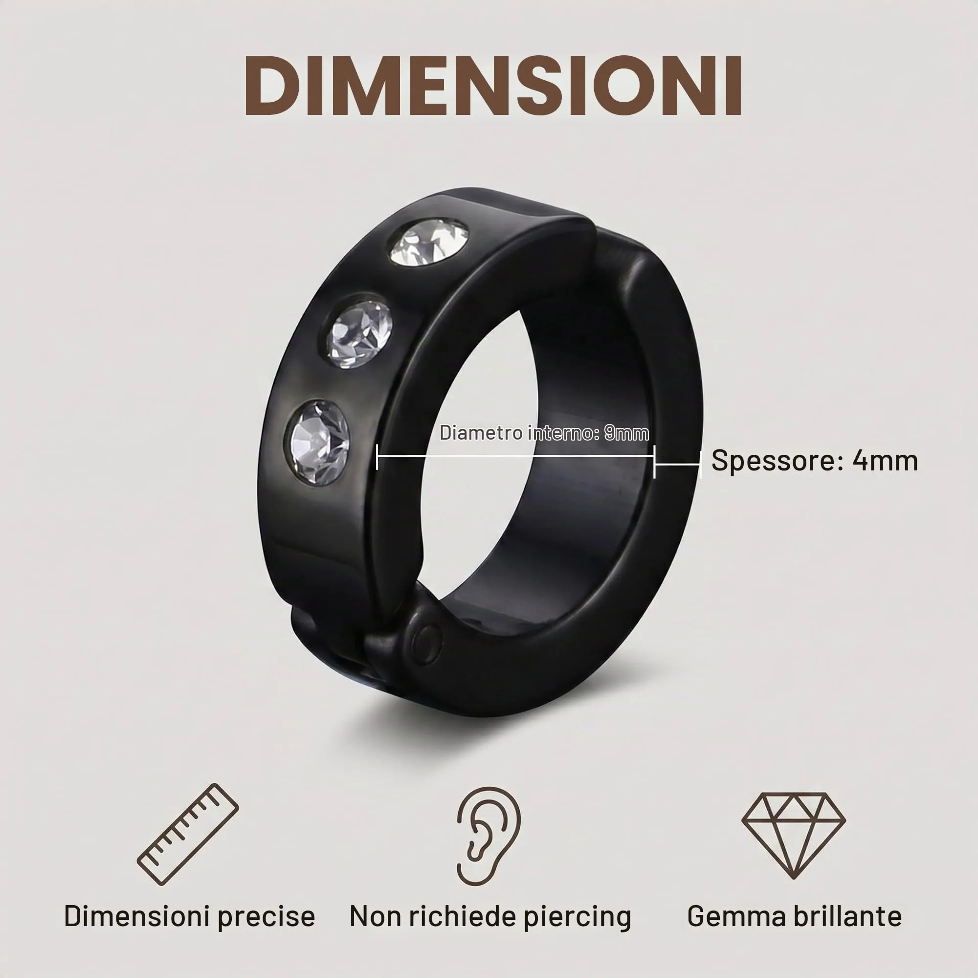 XENQITO 2 Paia Orecchini uomo, Orecchini da Uomo Donna in Acciaio Inossidabile, Orecchinis Senza Buco, Clip Senza Buco Inossidabile cerchi non piercing clip in acciaio(Multicolore) - immagine 7
