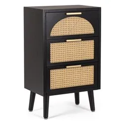 JOSINE Cassettiera 3 Cassetti Nero (45cm) - immagine 1