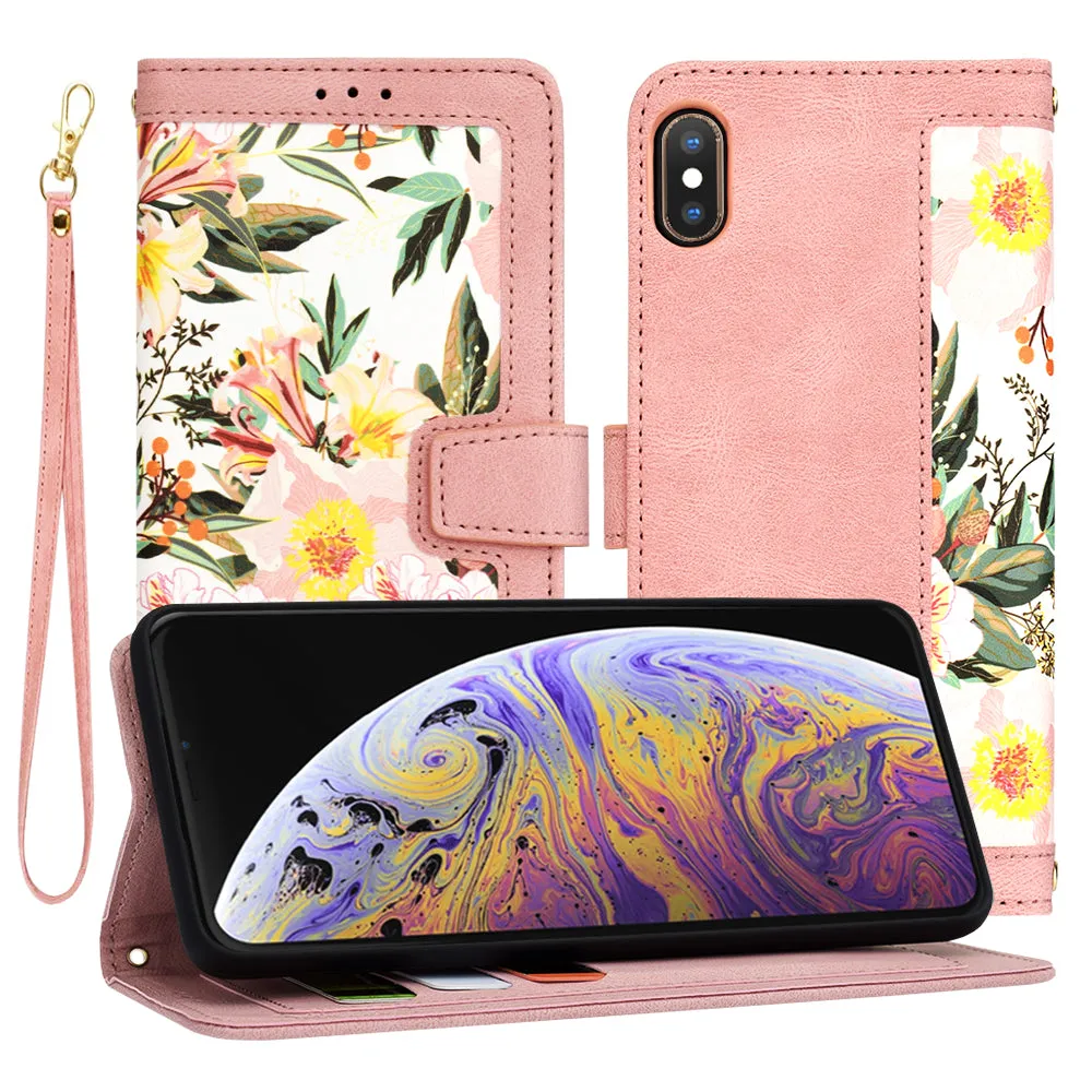 Custodia per Apple iPhone XS Max, Techsuit, FlipCraft, Rosa - immagine 1