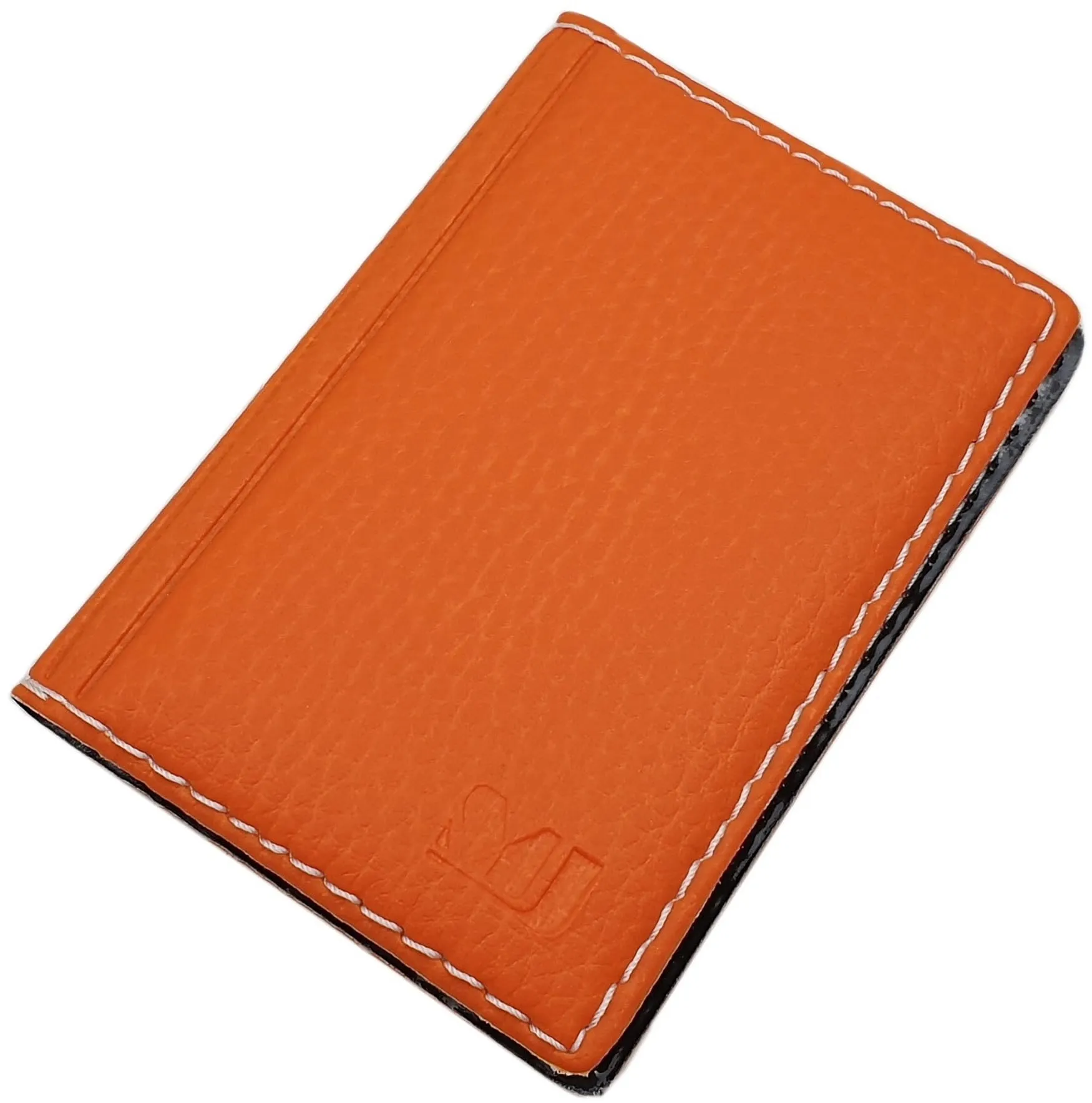 myledershop Porta carte di credito in ecopelle con 12 scomparti, Design 2 / arancione, Taglia unica, Moderno - immagine 1