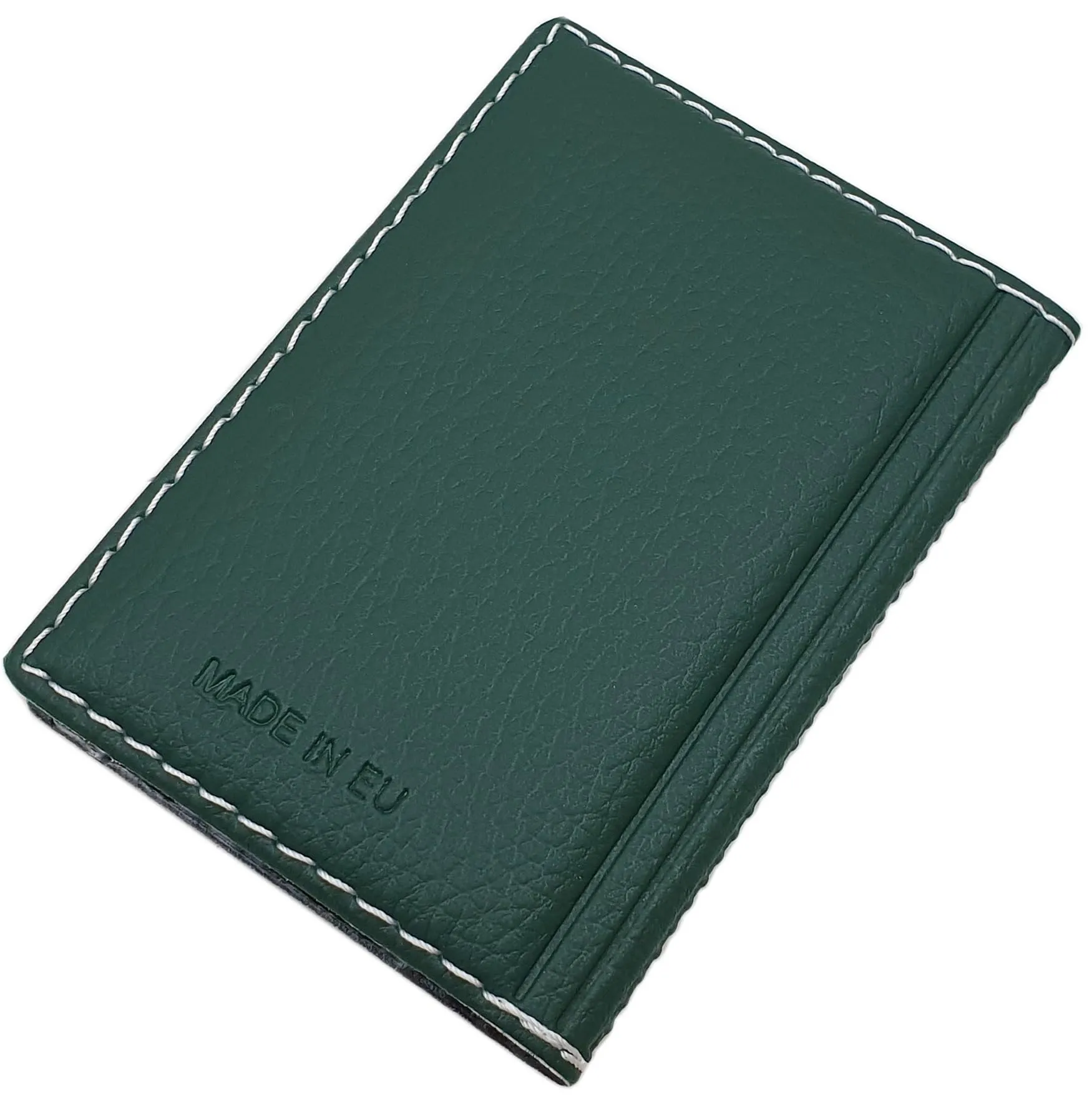 myledershop - Porta carte di credito e biglietti da visita con cuciture a contrasto, 12 scomparti, MJ-Design-Germany, Einheitsgröße, Moderno - immagine 2