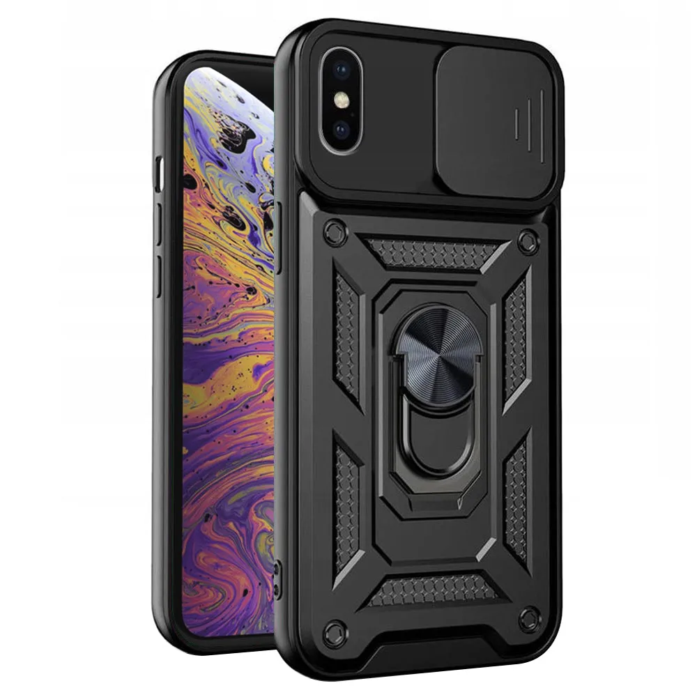Custodia per Apple iPhone XS Max, Techsuit, CamShield, Nera - immagine 1