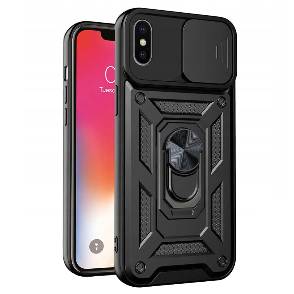 Custodia per Apple iPhone XS / X, Techsuit, CamShield, Nera - immagine 1
