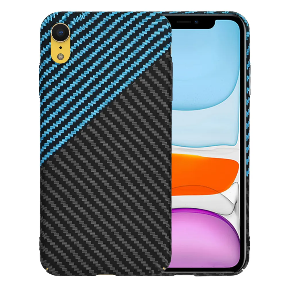 Custodia per Apple iPhone XR, Techsuit, Carbonite FiberShell, Nero Bleu - immagine 1