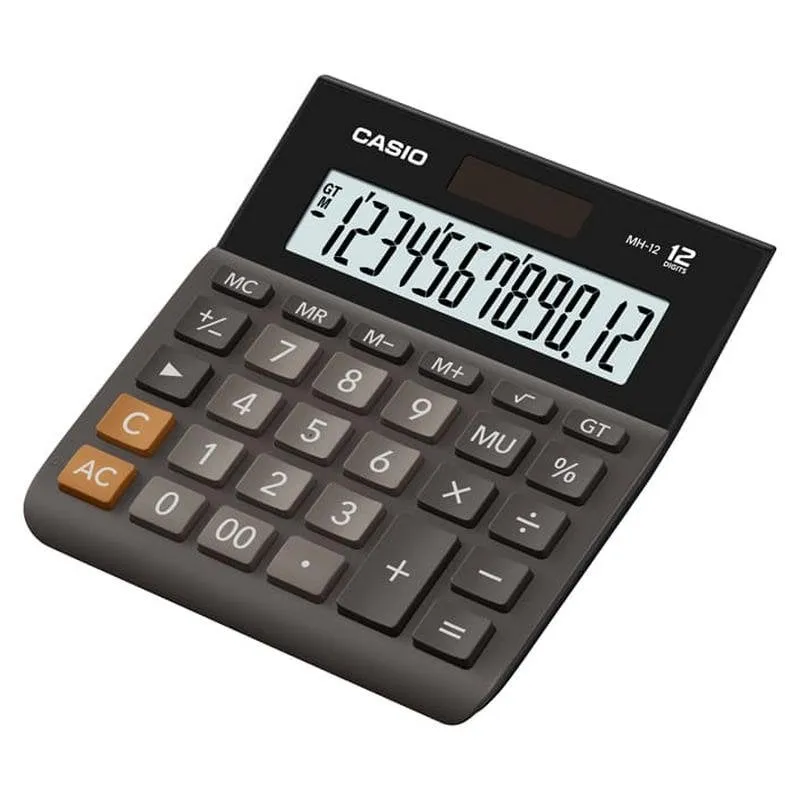 Calcolatrice da tavolo Casio MH-12-BK con display extra large a 12 cifre nero - immagine 1