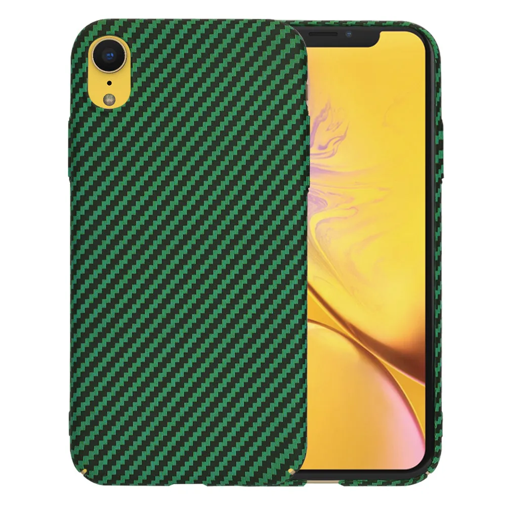 Custodia per Apple iPhone XR, Techsuit, Carbonite FiberShell, Verde - immagine 1
