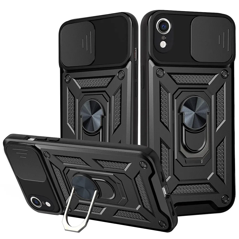 Custodia per Apple iPhone XR, Techsuit, CamShield, Nera - immagine 1