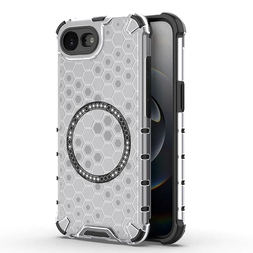Custodia MagSafe per Apple iPhone 17e / 16e, Techsuit, HoneyComb Shield, Bianca - immagine 1