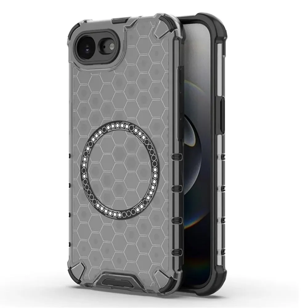 Custodia MagSafe per Apple iPhone 17e / 16e, Techsuit, HoneyComb Shield, Nera - immagine 1