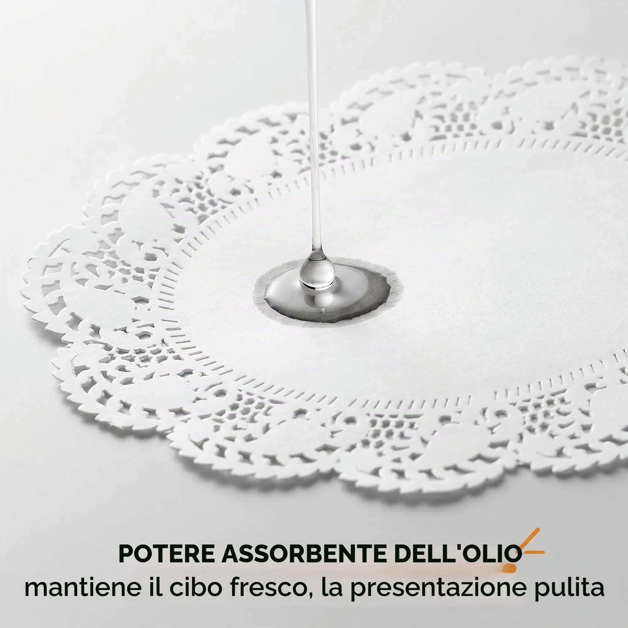 150 Pezzi Centrini di Carta Pizzo Ovali 30,5 x 21,5 cm, Tovagliette Carta Monouso Antiunto per Dolci e Fritti, Sottotorta Eleganti per Feste, Catering e Buffet, Bianco - immagine 6
