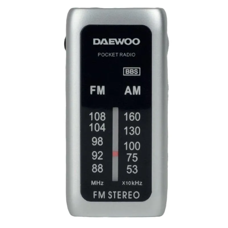 Radio Portatile Mini Daewoo DW1129 AM/FM Argento Super Bass - immagine 1