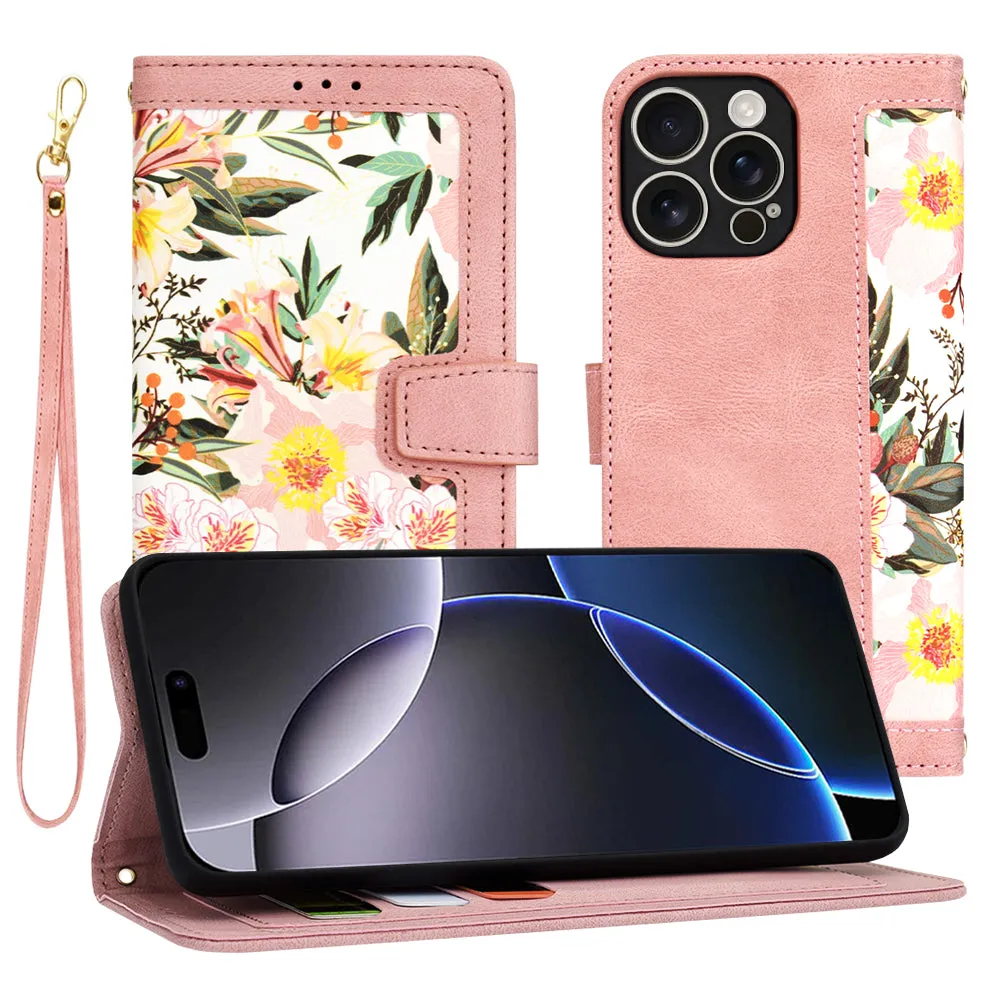 Custodia per Apple iPhone 16 Pro Max, Techsuit, FlipCraft, Rosa - immagine 1