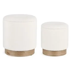 ZOYA Set pouf Bianco - immagine 1