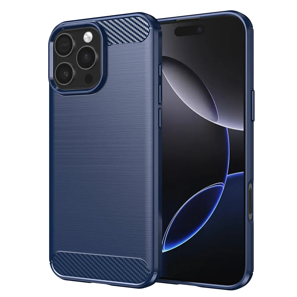 Custodia per Apple iPhone 16 Pro Max, Techsuit, Carbonio, Blu - immagine 1