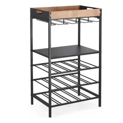 Cantinetta (48,5x34x84,5cm) 15 posti ISAAC Nero e Naturale 0747296 - immagine 1