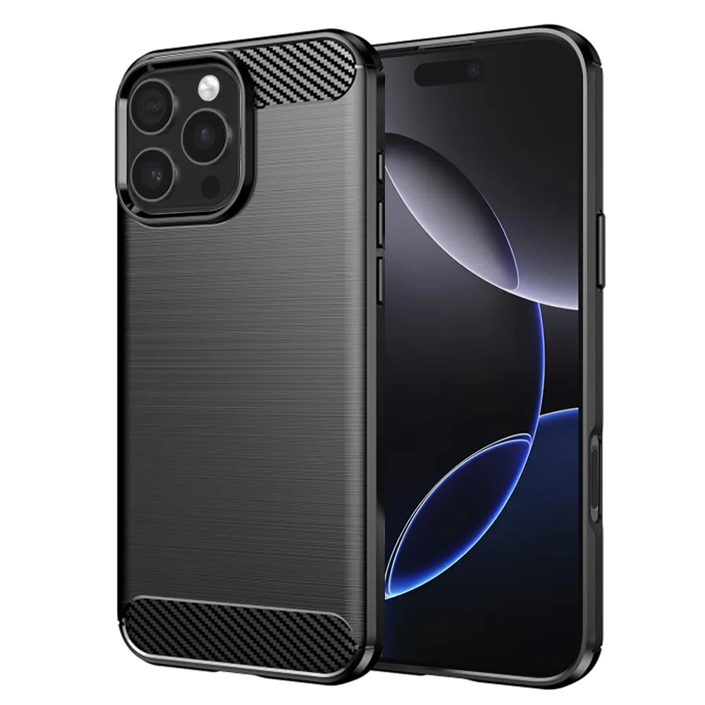 Custodia per Apple iPhone 16 Pro Max, Techsuit, Carbonio, Nera - immagine 1