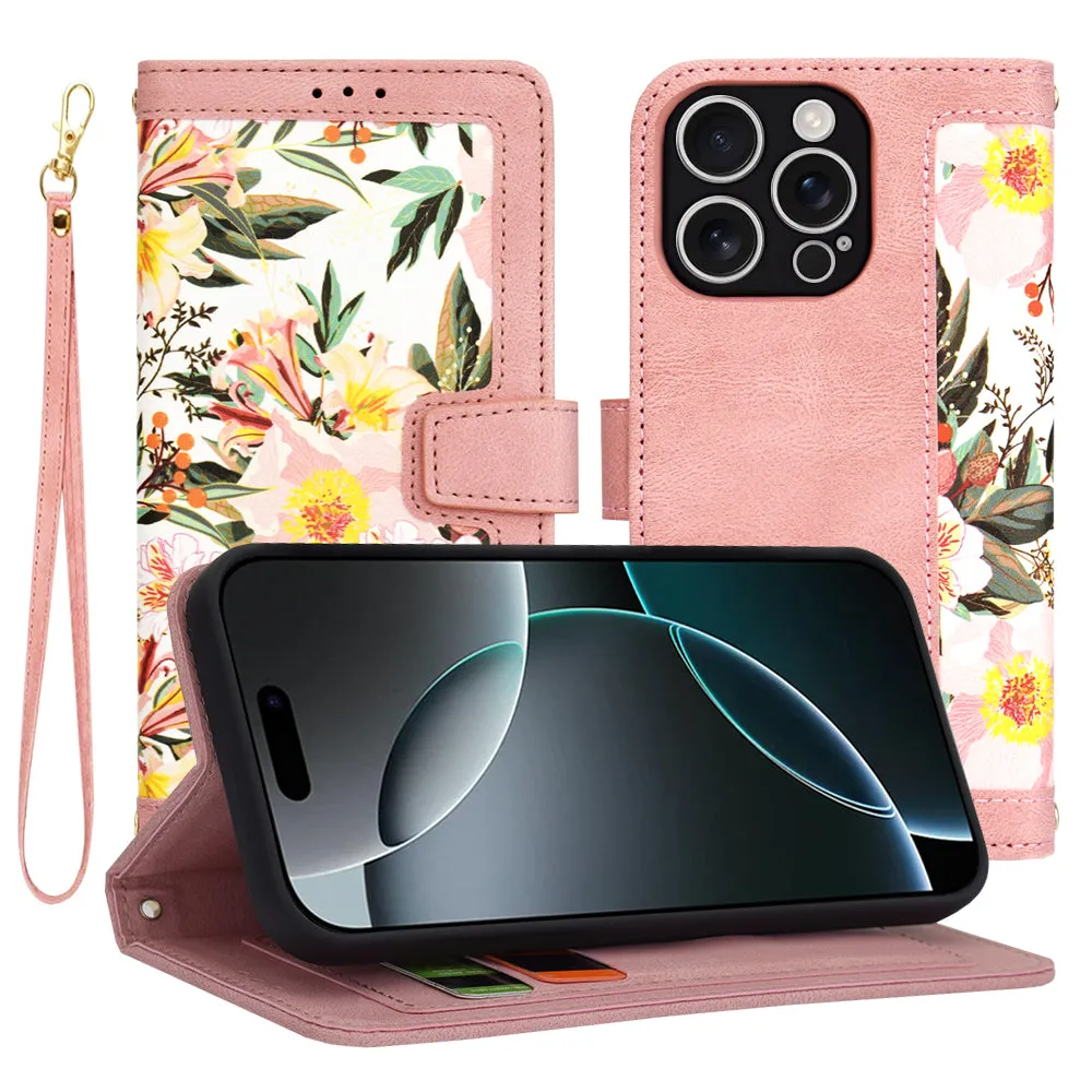 Custodia per Apple iPhone 16 Pro, Techsuit, FlipCraft, Rosa - immagine 1